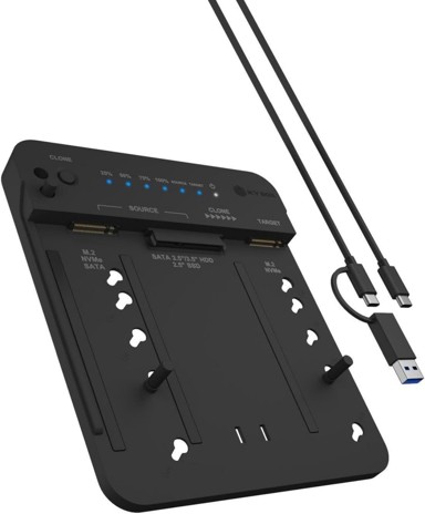 ICY BOX Priključna stanica IB-2913MCL-C31, HDD/SSD, USB 3.2, kloniranje, SATA 2.5/3.5" i M.2 NVMe, USB-C i USB-A